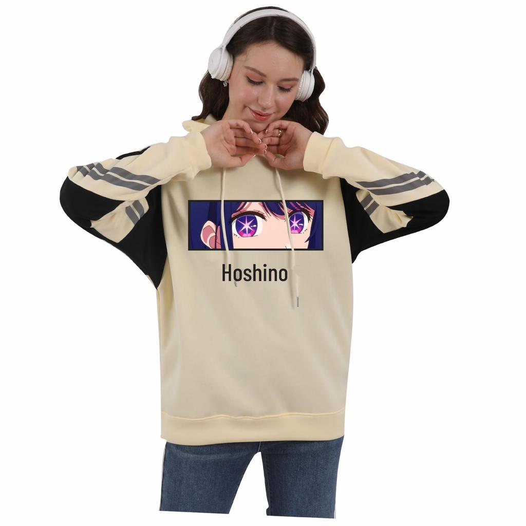 Oshi no Ko My Starry-Eyed Child Unisex Autumn/Winter Color Block Hoodie with Velvet