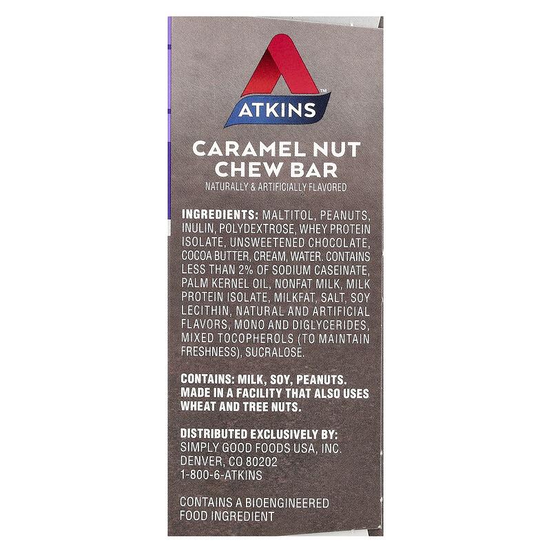 Endulge™, Caramel Nut Chew Bar, 5 Bars, 1.2 Oz (34 G) Each