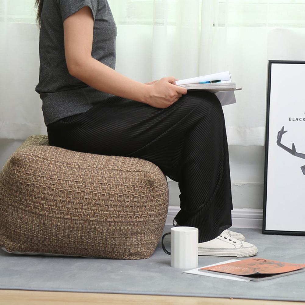 Soft Footstool Nordic Style Square Floor Cushion Multifunctional Boho Foot Rest for Living Room Bedroom
