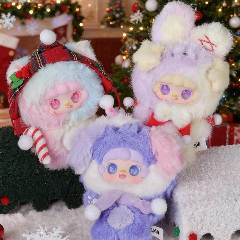 Yooki Christmas Jingle Bells Vinyl Plush Blind Box Trendy Toys Cute Doll Backpack Pendant Decoration Mystery Box surprise Gifts