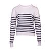 Women's Striped Sweater with Button On the Shoulder by Rakel Women's BURTON OF LONDON