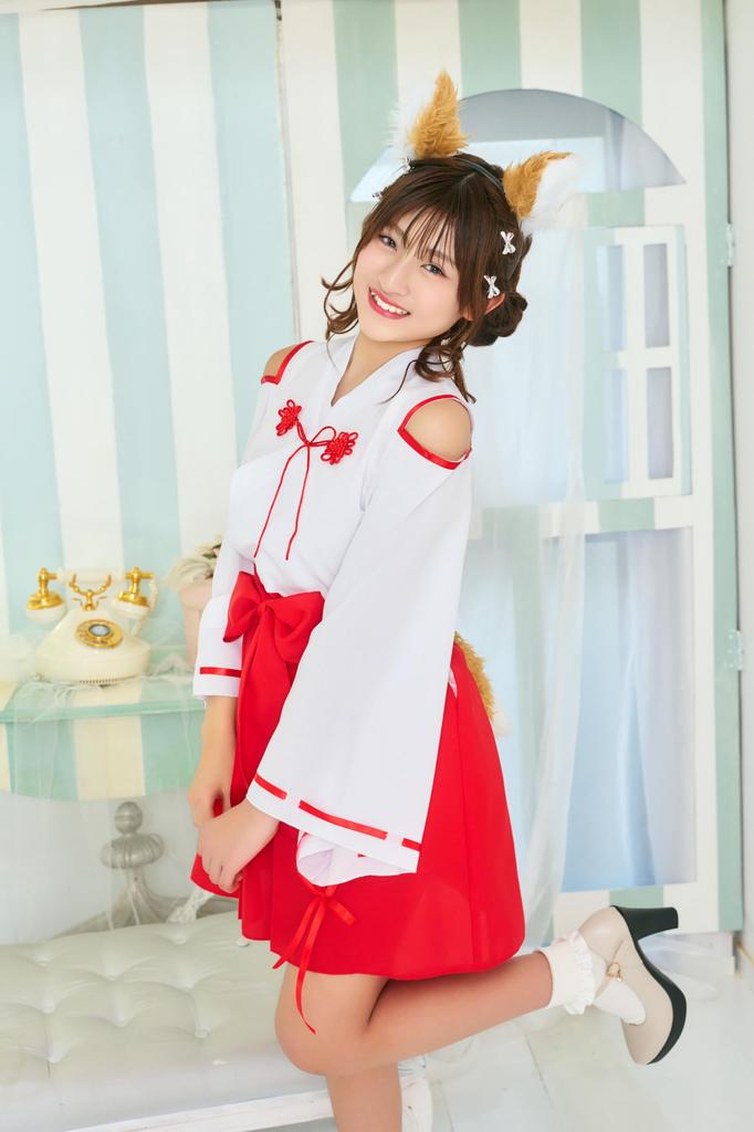Halloween Fox Shrine Maiden Cosplay Costume for Kids and Red [Clear Stone] COSCHU! Juniors, 150cm, Girls,