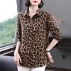 Chiffon Western Style Shirt Women's New Printed Loose Top Shirt Fashion Leopard Print Shirt