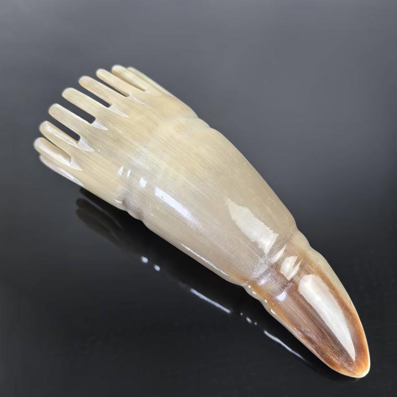 Wide Tooth Massage Comb Scalp Brush Horn Combs Gua Soother Ergonomic Handle Detangle Hair Dandruff Removal Massager For Home