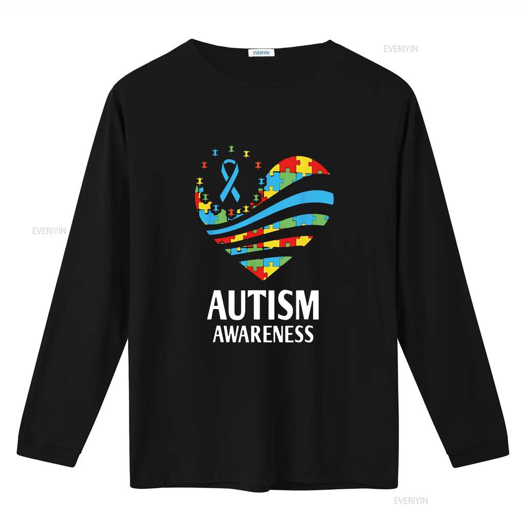 Autism Awareness T Shirt Women Heart Support Autistic Kids Black Vintage Washed Fashion Graphic Soft Designer Clothes Casual