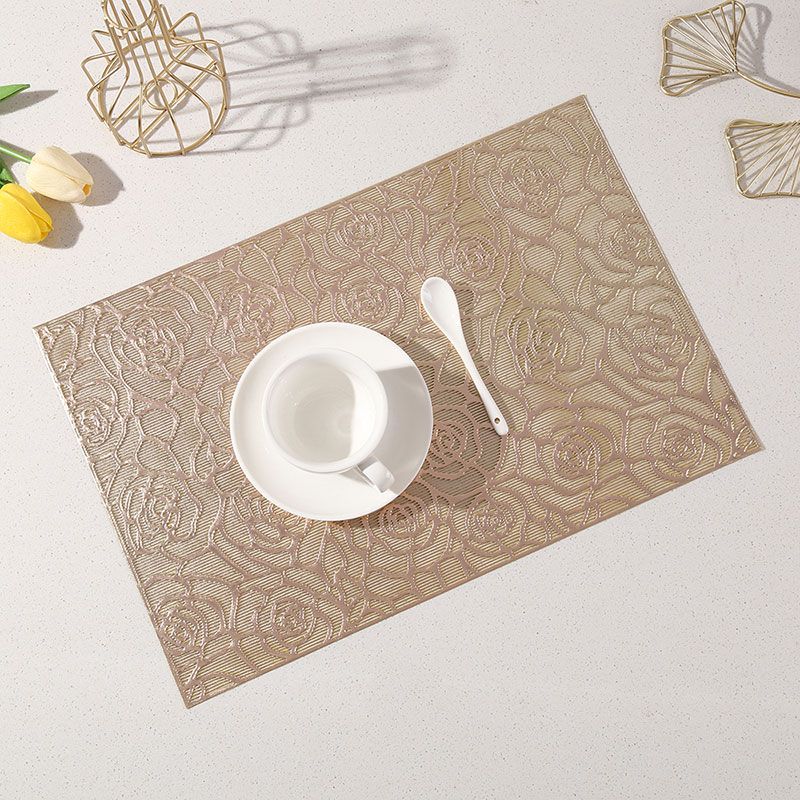 Sousplat Retangular Rosa Isolado para Mesa de Jantar Resistente ao Calor Tapete Decorativo Tapete para Vaso Doméstico 45*30cm beige