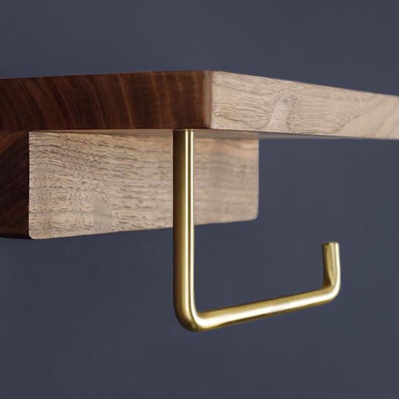 Homeglen Solid Wood Adhesive Toilet Paper Holder with Shelf