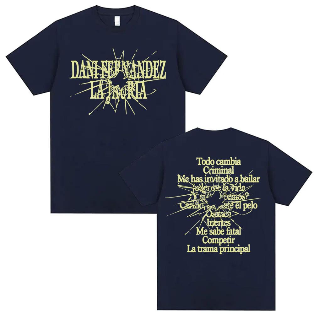 Singer Dani Fernandez Album Letters Print T Shirt Mens Clothing Summer Hip Hop Punk T Shirts Cotton ONeck Oversized Tshirts