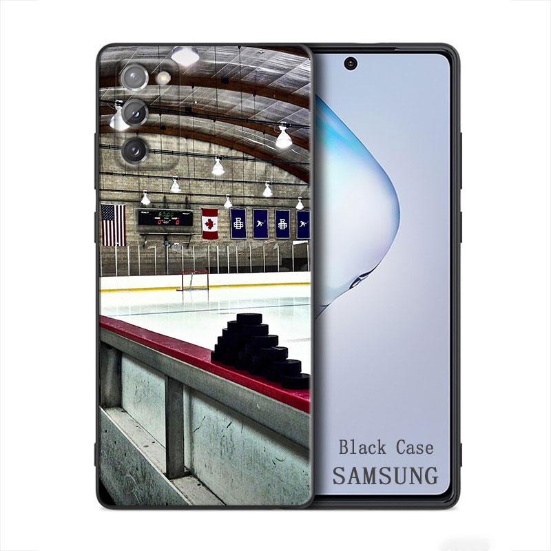 Ice Hockey Pool Sport Samsung Galaxy A91 A73 A72 A71 A53 A52 A7 M62 M22 M30s M31s M33 M52 F23 F41 F42 5G Soft Black Phone Case