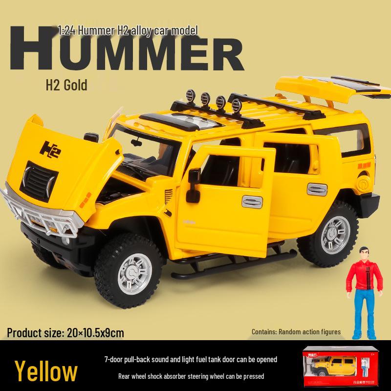 1:24 G63 Alloy Off-Road Toy Car, Six-Doors Open, Light & Sound, Pull-Back Action for Kids