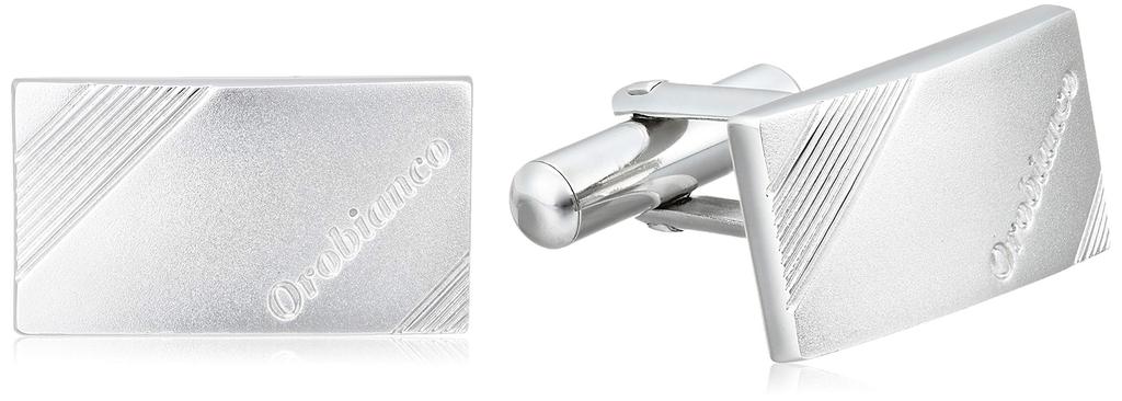 Orobianco Men's Cufflinks ORC147 Silver, Japan, 10 x 19 x 20 mm (Free Size)