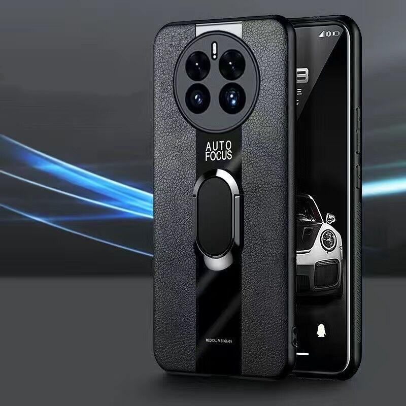 For Realme GT5 Pro Case Magnetic Ring Phone Cover For OPPO Realme GT 5 Pro 5G Luxury PU Leather Soft Silicone Shockproof Bumper