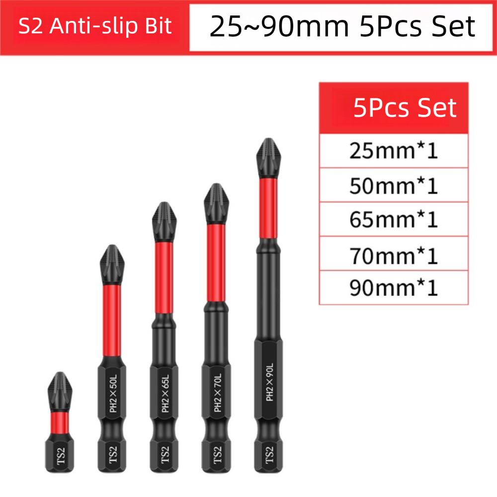 4/5/6Pcs Non-slip Magnetic Batch Head Wear-resistant High Hardness Bit  for Power Drilling