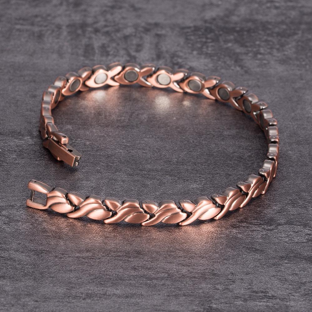 Red Copper Magnetic Energy Bracelet with Retro Stones