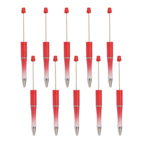 10 ks korálkových DIY per s barevnými korálky a doplňovatelným inkoustem, hladce píšící kuličkové pero, kreativní řemeslo pro děti, zábavné školní potřeby