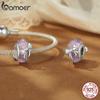 BAMOER Solid 925 Sterling Silver Bowknot Murano Charm Bead fit Original Bracelet DIY Bamoer Charm for Jewelry Making