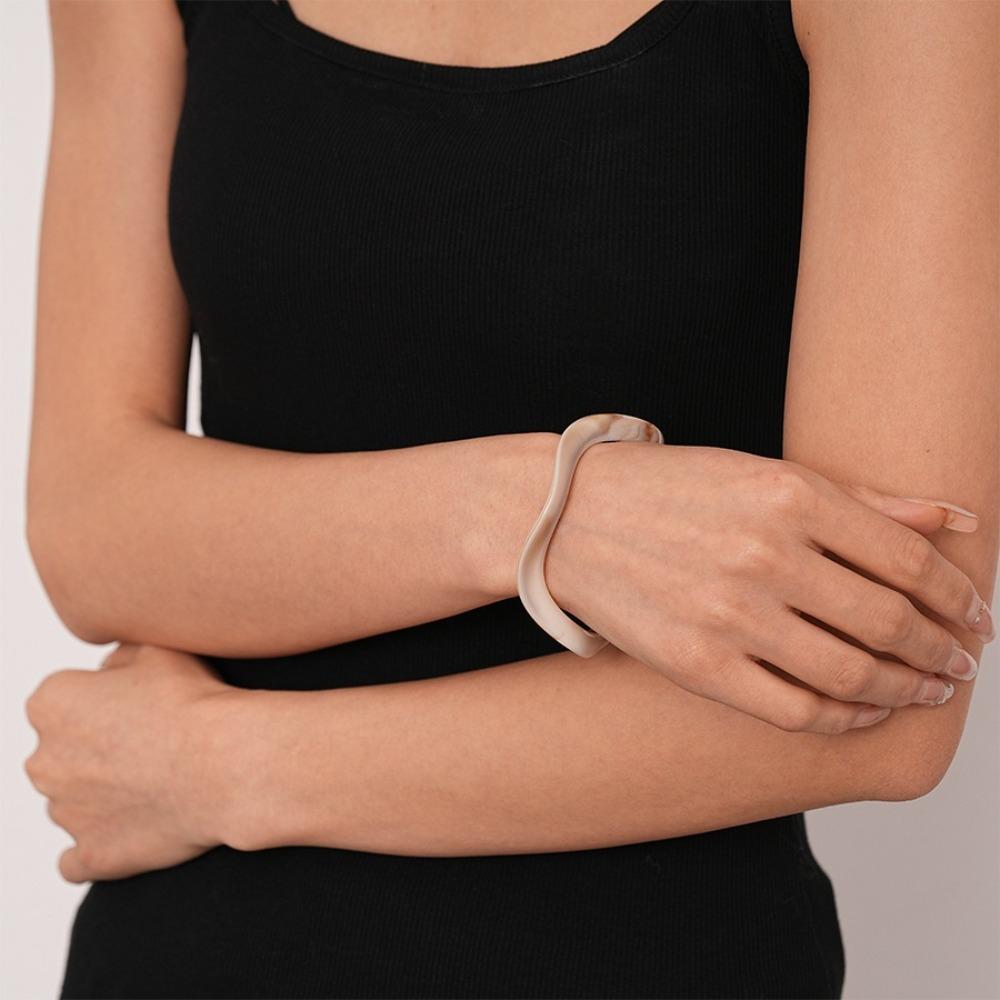 Bohemian Acrylic Bangle Hip Hop Retro Hand Ring Creative Irregular Wide Bracelet  Girls