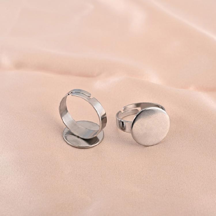 10 peças Bases de Anéis de Aço Inoxidável Anéis Ajustáveis de Aço Inoxidável Resistentes Montagens Para Criar Joias Únicas