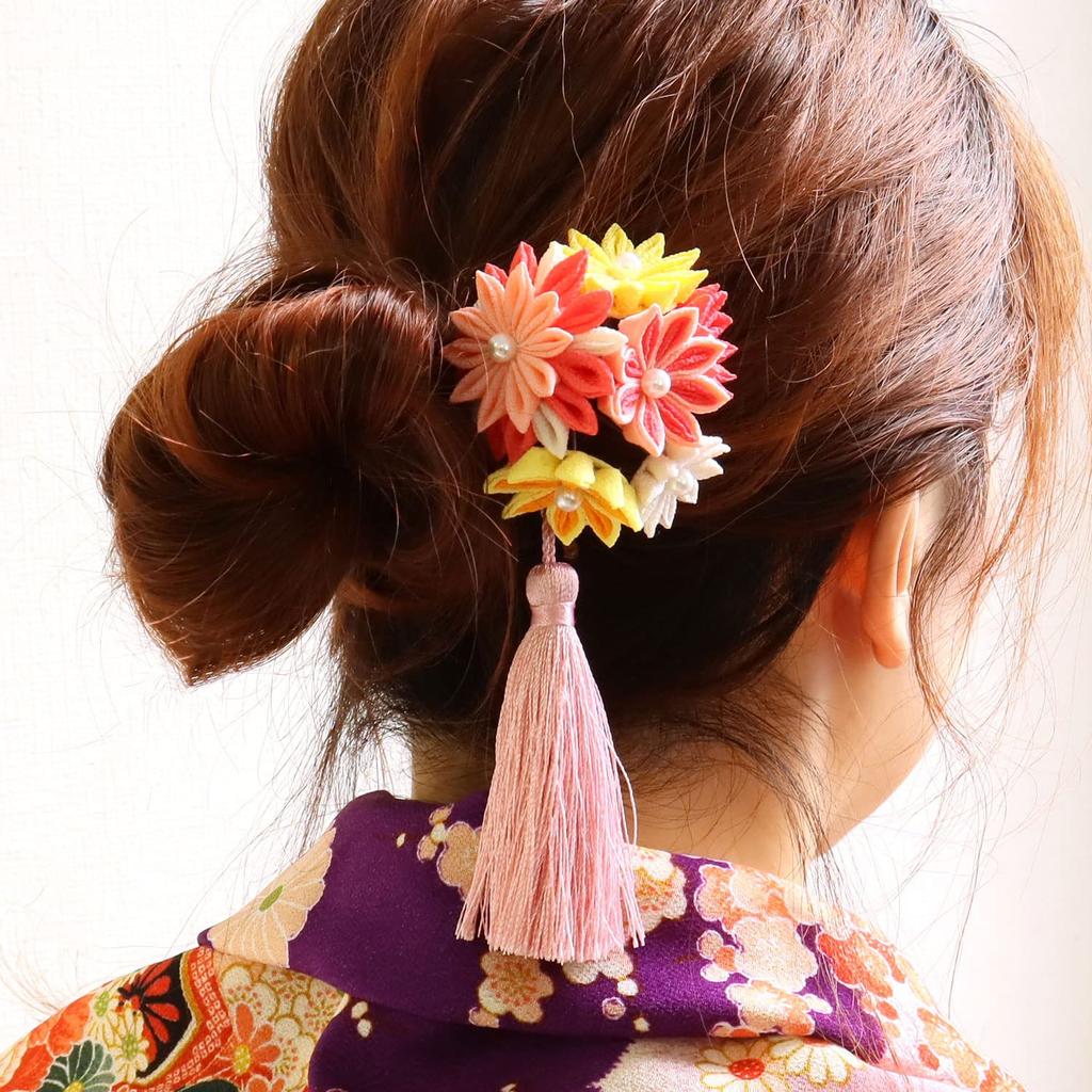 Nippon Chuko Tsumami Zaiku Flower Craft Colored Japanese Tsumami Zaiku Kit Kit, "Elegant Comb" S50-5, Crafts,