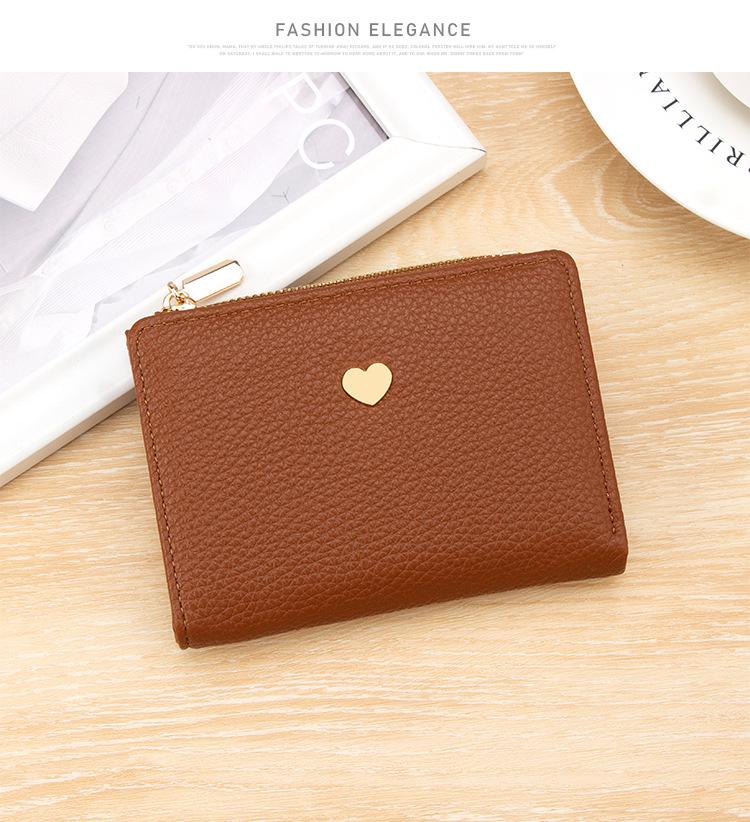 Trendy Women's Lychee Pattern Bi-fold Wallet – Small, Cute Card Holder + Coin Purse