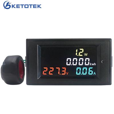 4 In 1 AC Voltmeter Ammeter Power Energy Meter AC 80.0-300.0V 0.01-100A HD Color Screen 180 Degrees