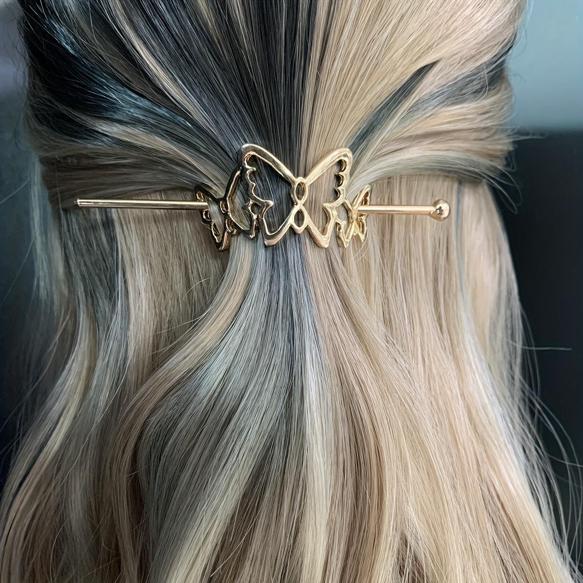 

1 Piece Of Golden Hairpin In Pure Color Butterfly Shape золотистый