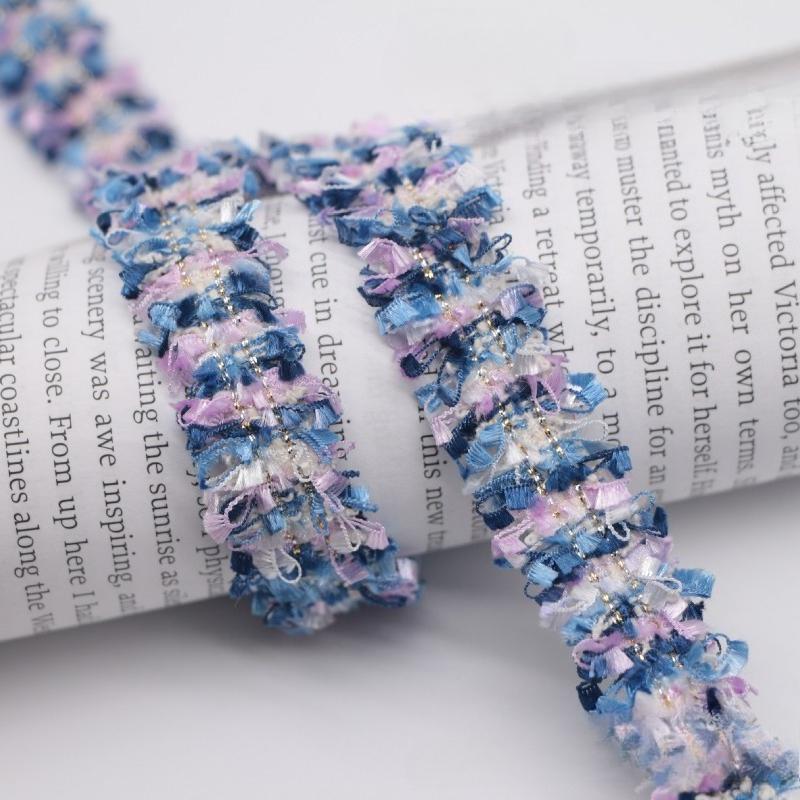 90Yards 1.5cm Vintage Embroidered Lace Ribbon Fabric Sewing Lace Trim Handmade Costume Dress Sewing Trimmings Wedding Decoration