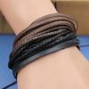 1 Pc Fashion Women/Men Multilayer Faux Leather Bracelet Casual Braid Bangle