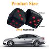 Ziciner Pair Fuzzy Plush Dice for Car Mirror 3" Retro Square Dice Heart Shape