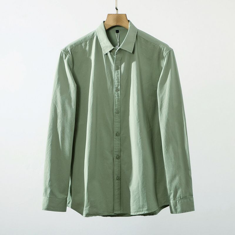 Heavyweight Twill Cotton Washed Comfortable Breathable Loose Casual Turn-Down Collar Long-Sleeve Shirt Men's Spring and Autumn Solid Color Shirt