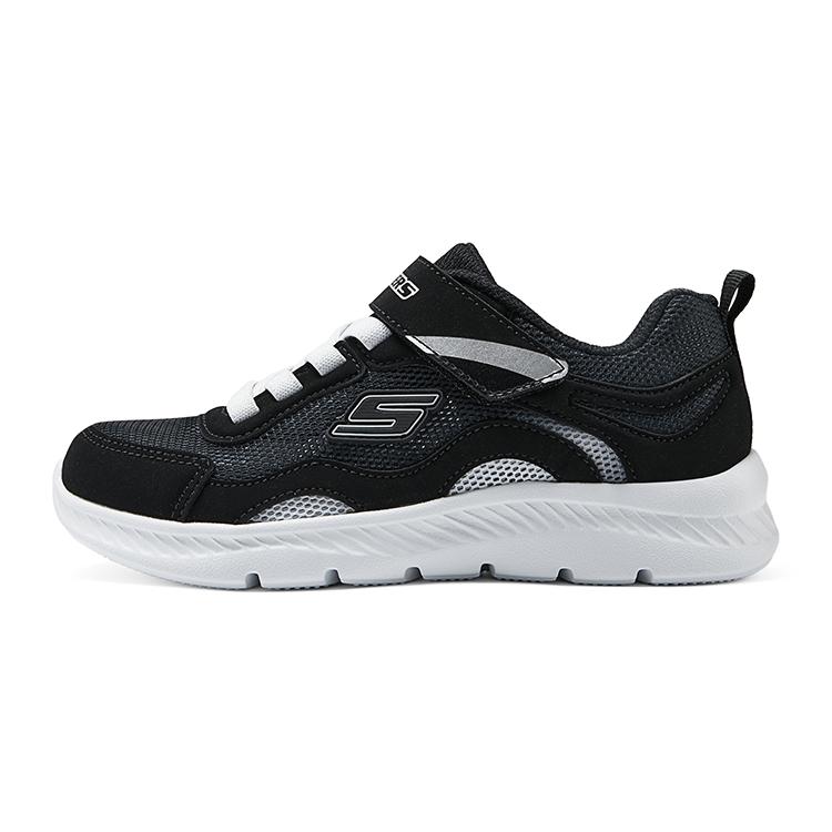 Skechers Rzepy Bieganie Sportowe Wygodne Wszechstronne Trwałe Oddychające Niskie Codzienne Buty Trampki Dziecięce Czarne Białe 405283L-BKW