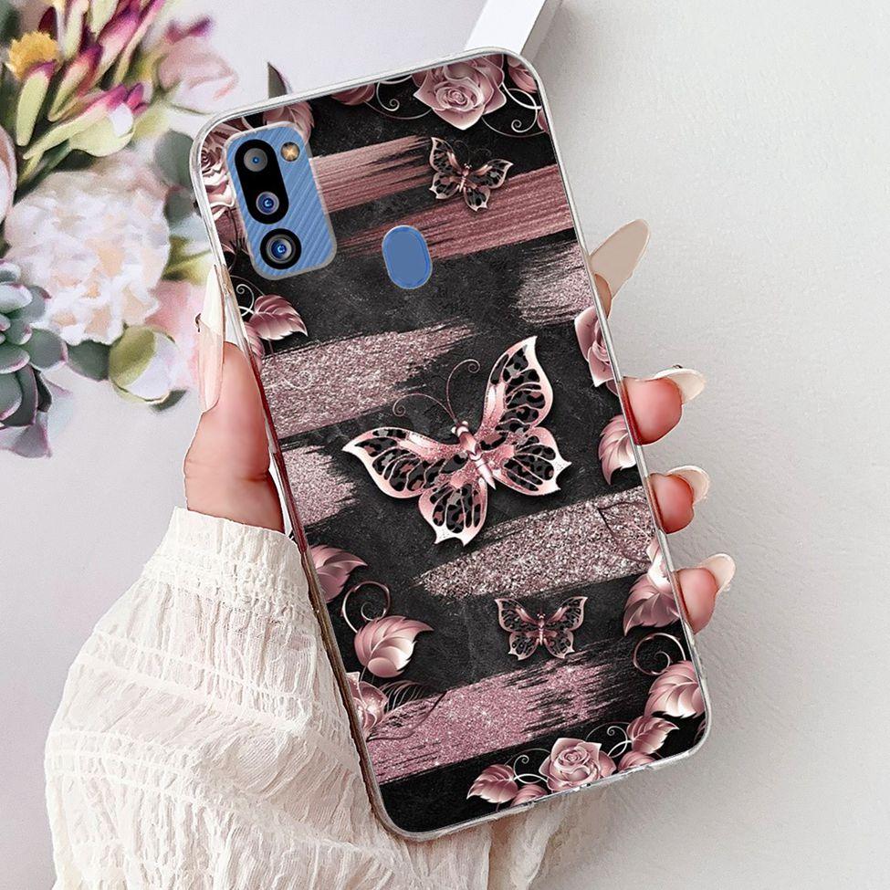 For Samsung M21 2021 Case Clear Fashion Cute Cat Cool Luxury Painted Soft Funda For Samsung Galaxy M21 2021 Back Cover SM-M215G