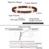 Ikuinen Magnetic Pure Copper Bracelets for Women Cubic Zirconia Chain Link Solid Metal High Magnet Jewelry