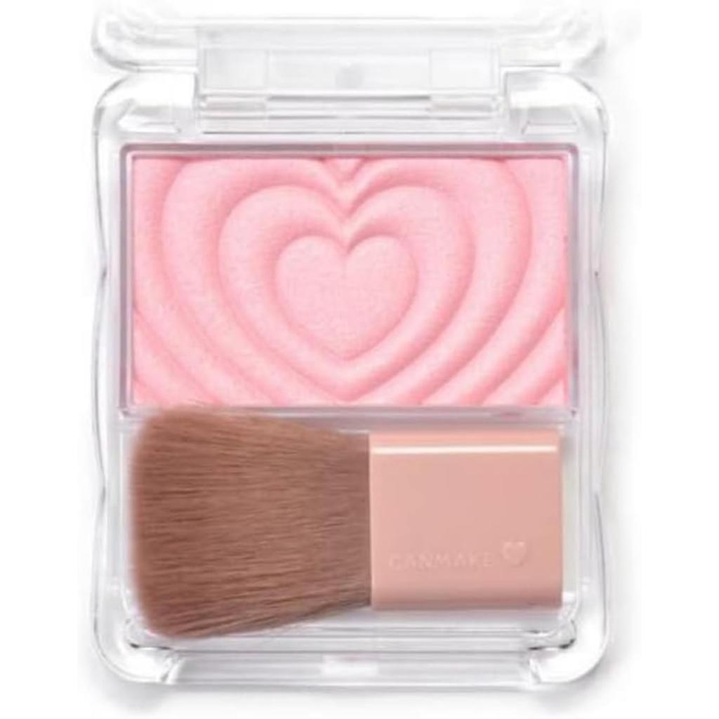 CANMAKE Puder-Rouge P02 Little Shy Pink Glänzend Rosa 1,8g Wange, Transluzent, Klar,