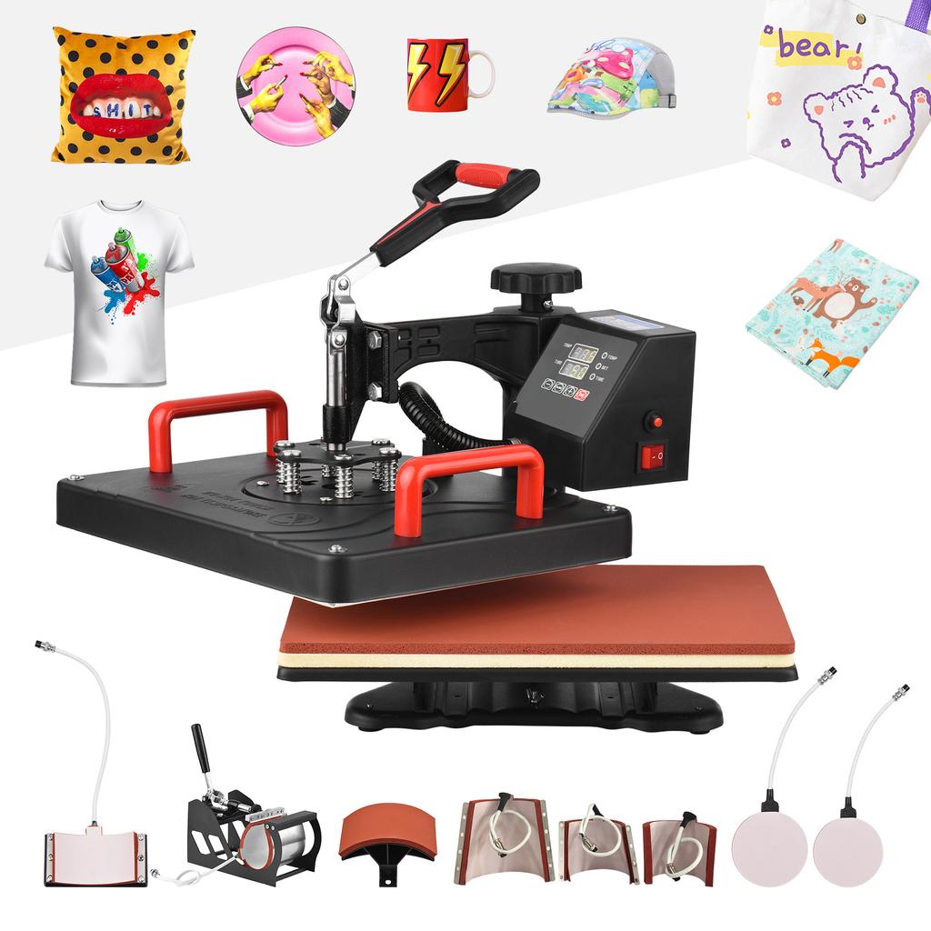 Multifunctional 8 In 1 Heat Press Machine 360 Degrees  Rotatable Hot Transfer Sublimation Digital Pressing