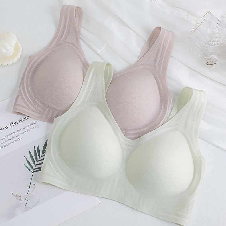 Nahtlose Einteilige Lingerie für Damen in Übergröße Dünner und Atmungsaktiver BH Anti-Hänge Faltbares Accessoire BH ohne Bügel