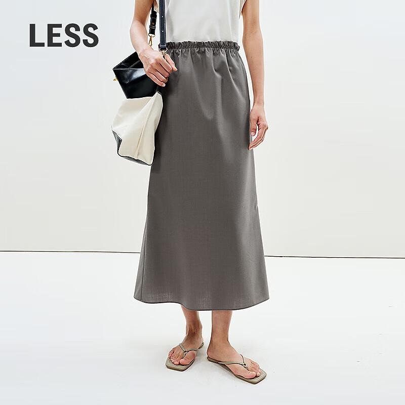 LESS 2025 Summer Wool H-Line Midi Skirt S