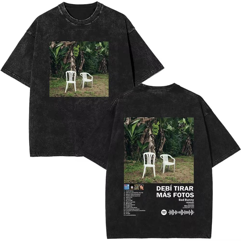 DTMF Deb Tirar Ms Fotos T Shirt Bad Bunny New Album Fashion Vintage Washed Tshirts Unisex Women Cotton Oversized T