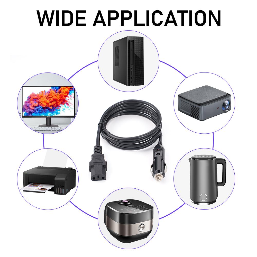 Power Cable 3 Pin Plug with Cigarete Ligthe Male Plug for Car Instant Pot Electric Pressure Cookers Universal