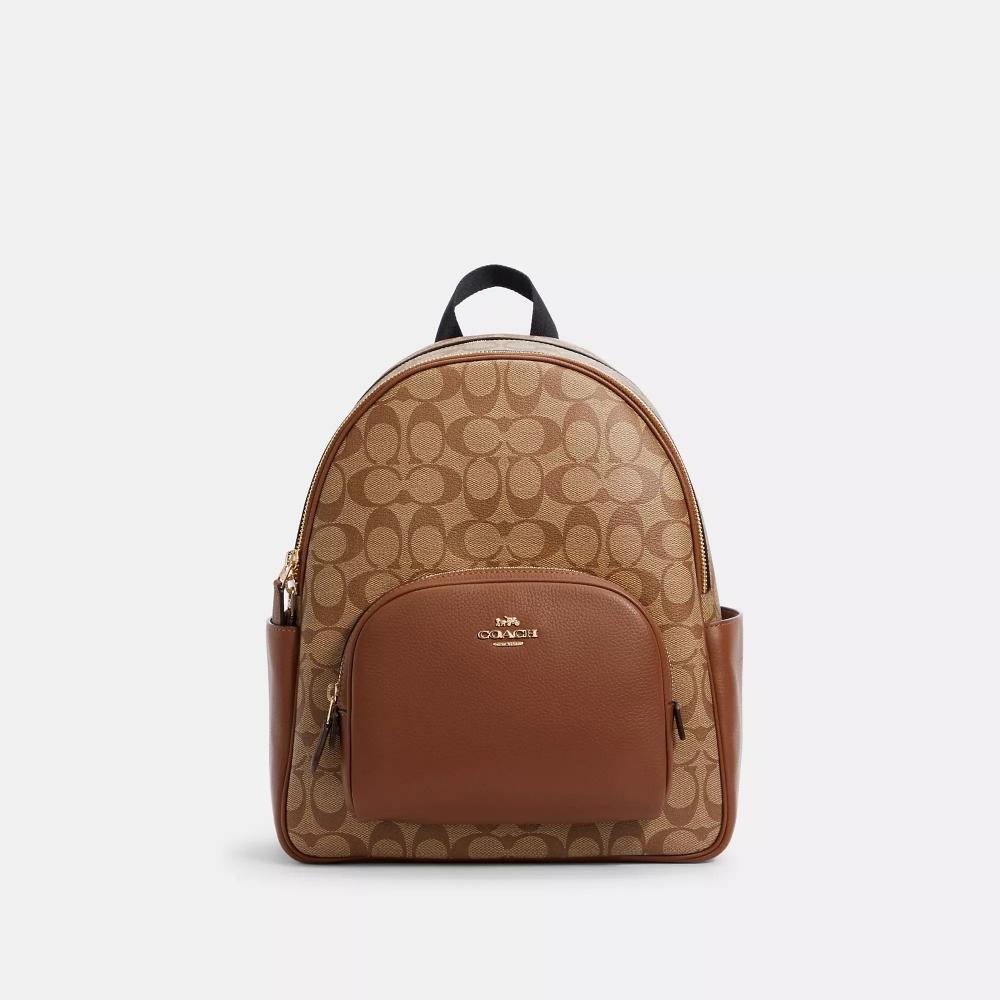

Рюкзак Coach Court из парусины Signature седло цвета хаки золотистого цвета 2