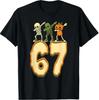 67 Halloween Meme 6 7 Numbers Six Seven Funny Skeleton T-Shirt