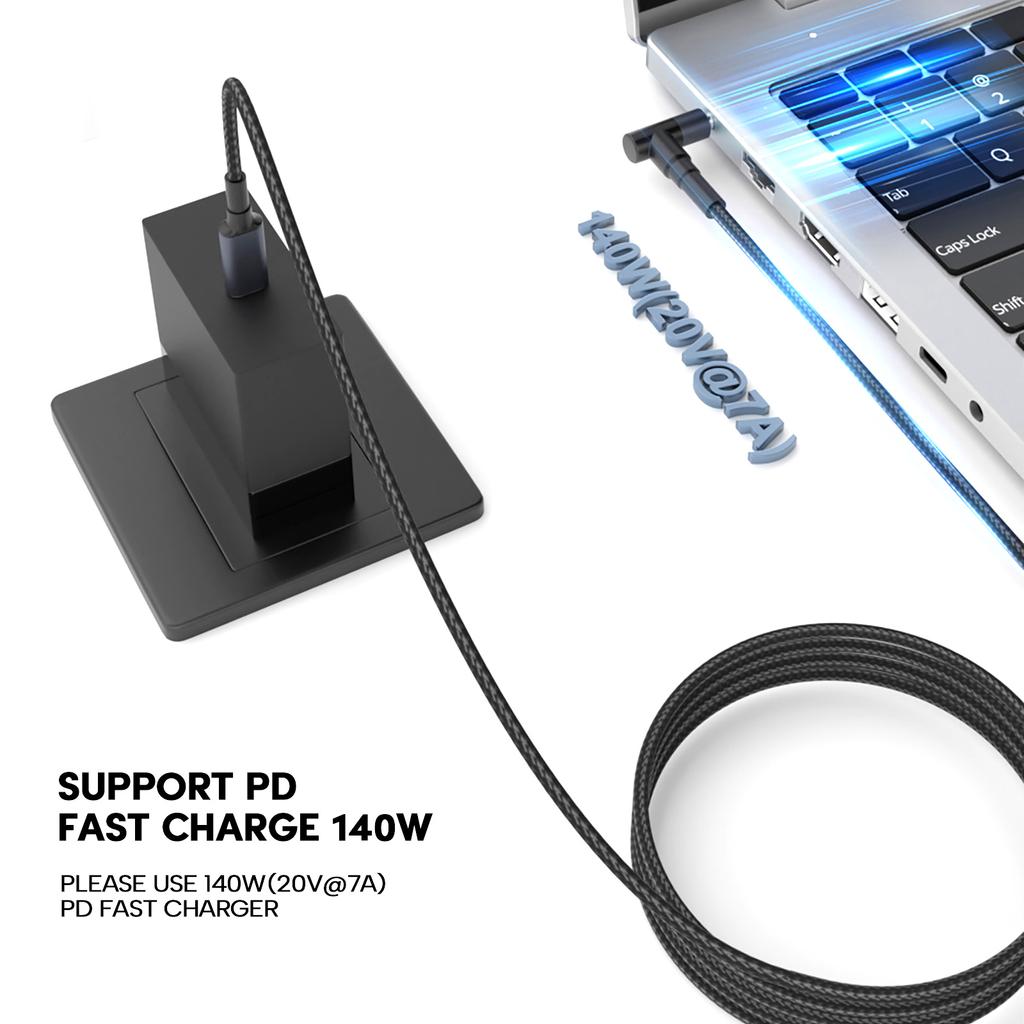Cablu de încărcare USB tip C mascul 140W PD la DC5.5x2.1mm 5.5x2.5mm mascul pentru laptop/notebook