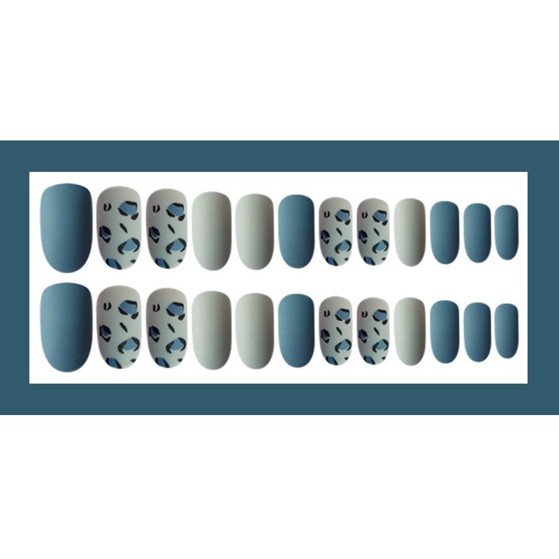 24Pcs False Nails Frosted Women Fake Nail Square Top Finish Designs Finger Nail Art Tips