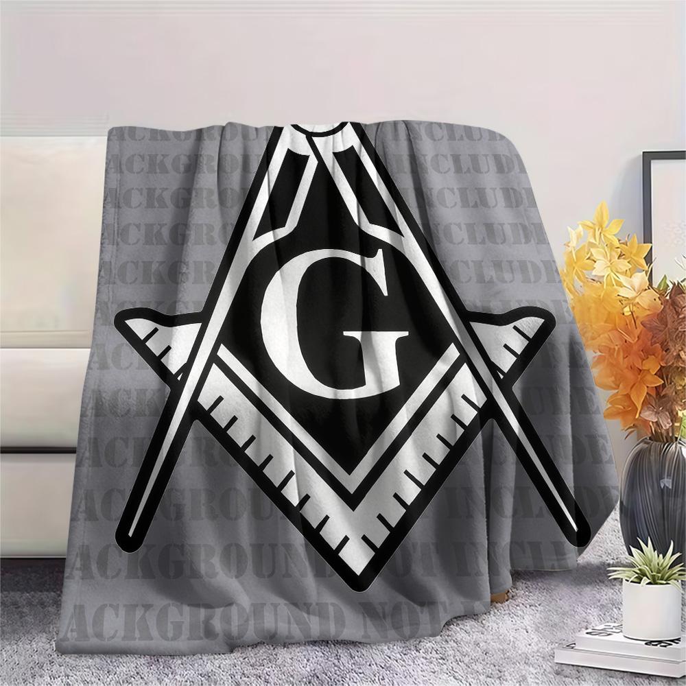 Freemasonry  Print Flannel Blanket, High Quality Comfortable for All Seasons, Home Decor, Warmth and Comfort