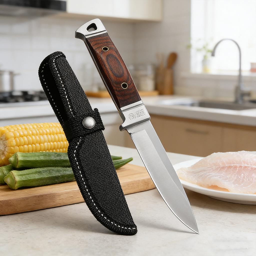 Stainless Steel Kitchen Boning Knife Butcher Knife Kitchen Knife Meat Cleaver Fruit Cooking Tools with Cover