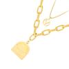 Fashionable Simple Multi-Layer Chain Titanium Steel Jewelry Real Gold Plated Stainless Steel Letter Necklace Clavicle Chain