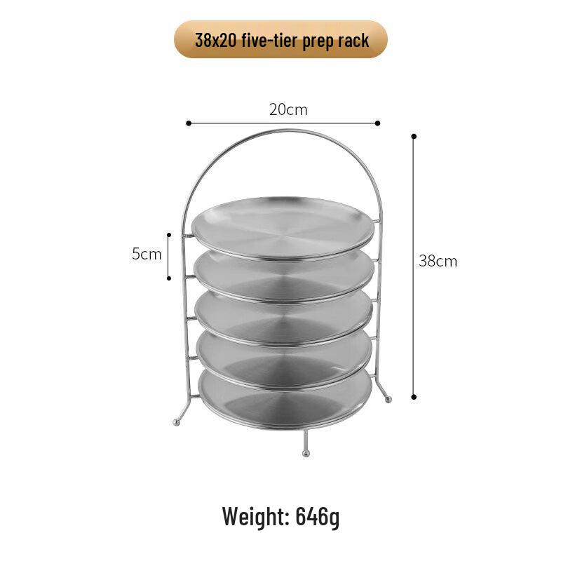 

Yude Korean Style 5-Tier Stainless Steel Round Storage Rack
