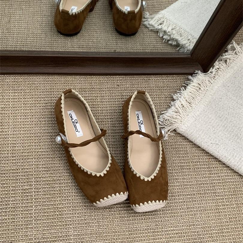 Retro niche round head Mary Jane shoes women's single shoes 2025 new light mouth gentle evening ballet shoes ladyshoes