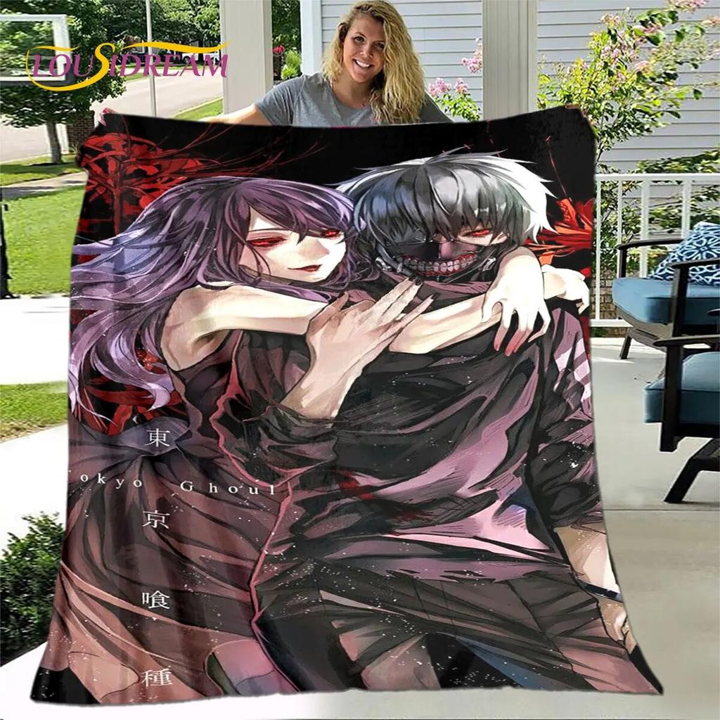 Tokyo Ghoul Japan Anime Cartoon Soft Plush Blanket,Flannel Blanket Throw Blanket for Living Room Bedroom Bed Sofa Picnic Cover