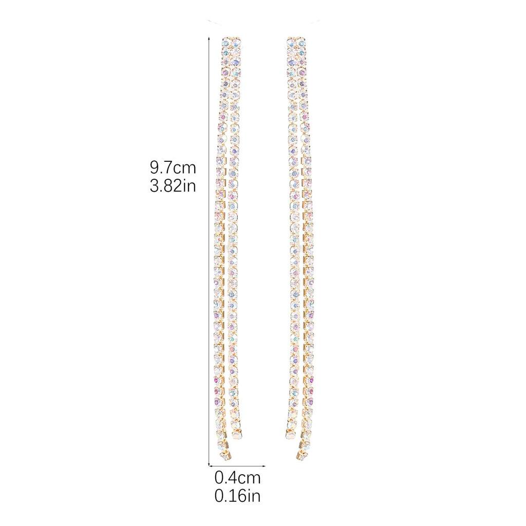 Elegant Cross-border Rhinestone Tassel Earrings - Luxurious Women's Fashion Jewelry